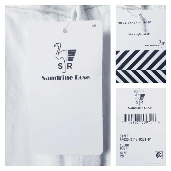 Free People x Sandrine Rose Sz 28 White Raw Hem High Rise Denim Bermuda Shorts - Picture 13 of 14